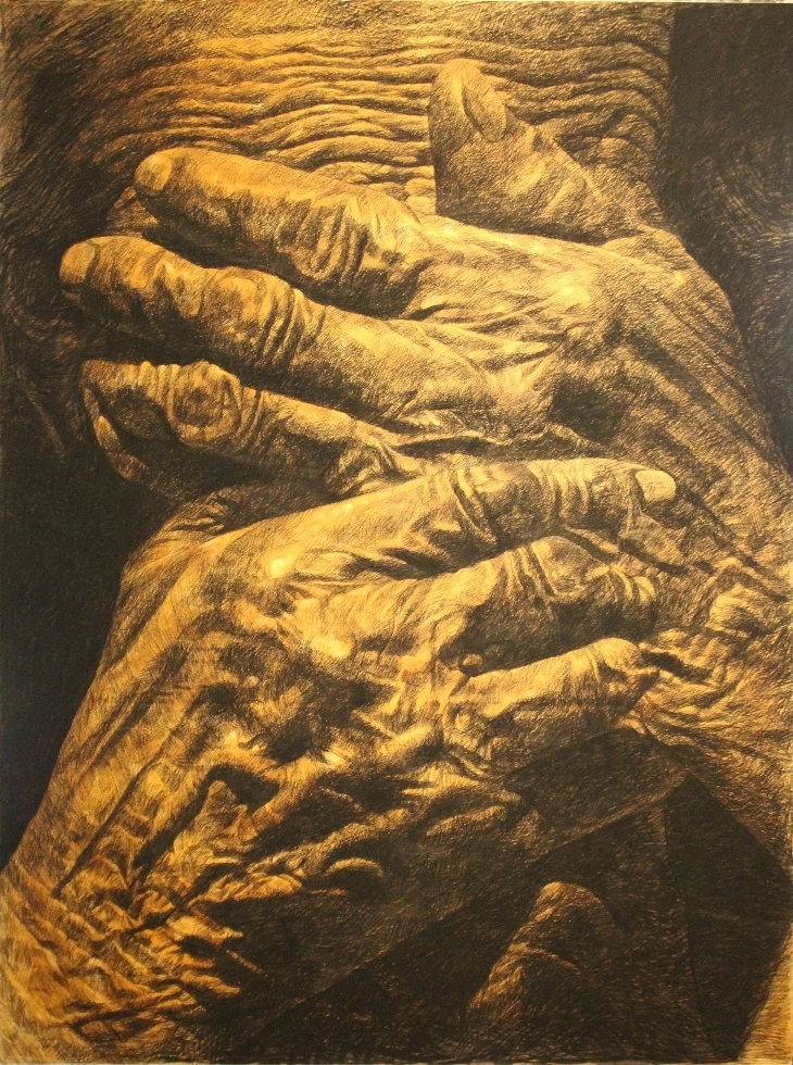 Arts de Siam_Jirasak Anoujohn_Age M_2018_Charcoal_110x150cm_HKD 49000 - Toey Hemjun