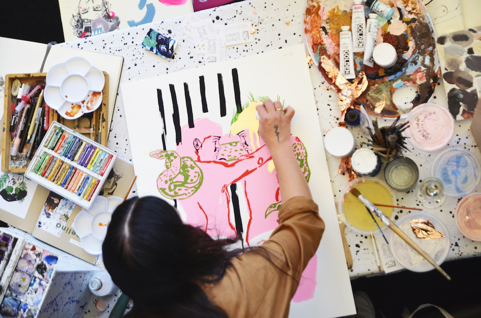 Marcelina Amelia live painting